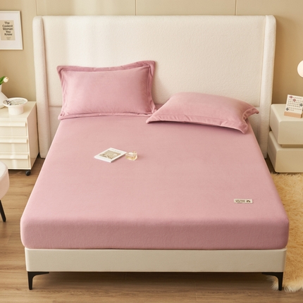 艾佳 2025新款高克重加厚保暖牛奶绒床笠 牛奶绒豆藕