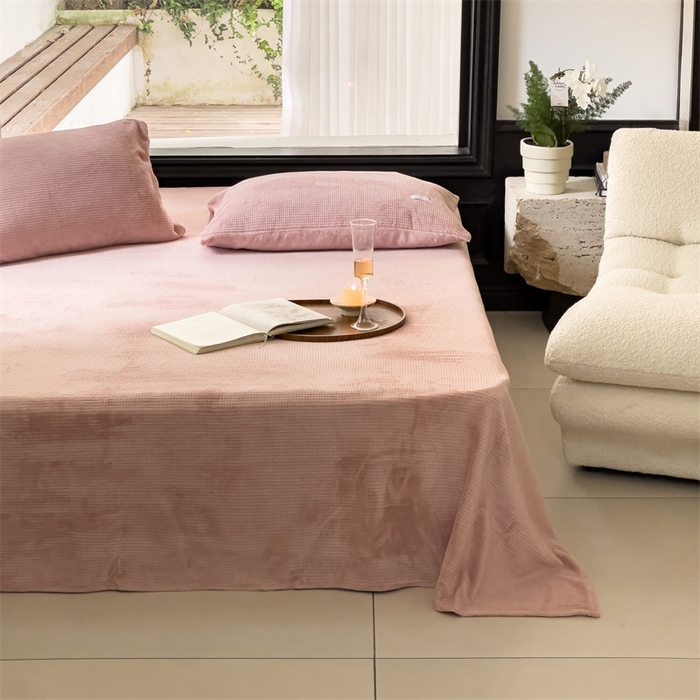 91家纺网 家纺一手货源 找家纺 （总）时光里 2023新款全消光华夫格绒-单床单