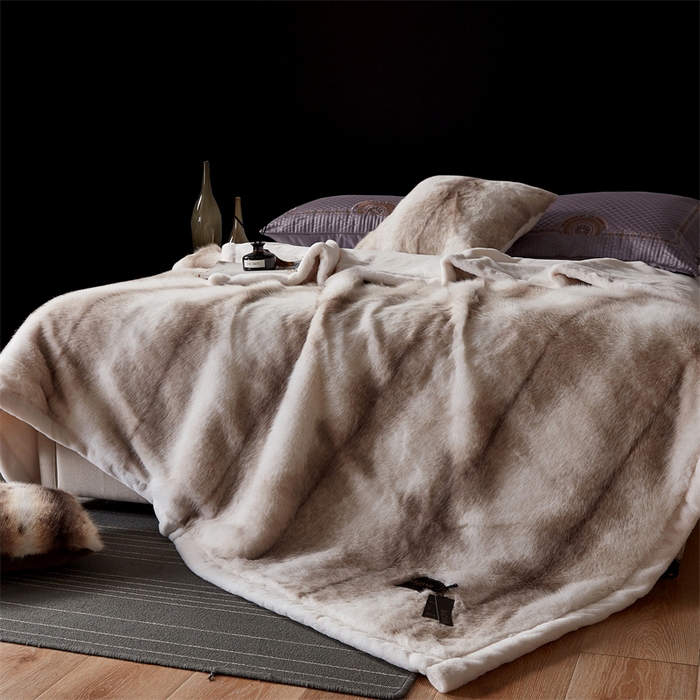 91家纺网 家纺一手货源 找家纺 凯轩毛毛毯毯子网销专供 23新款芭莎仿毛皮毛毯毯子 白虎皮