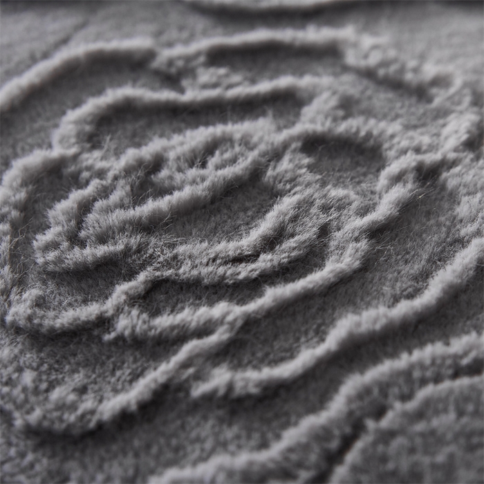 91家纺网 家纺一手货源 找家纺 凯轩毛毛毯毯子网销专供 23新款仿皮草提花毛毯毯子 恋爱灰