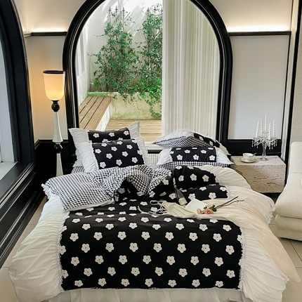 91家纺网 家纺一手货源 找家纺 （总）婳庭家居 2023新款琳琅山野双层雪纺系列四件套