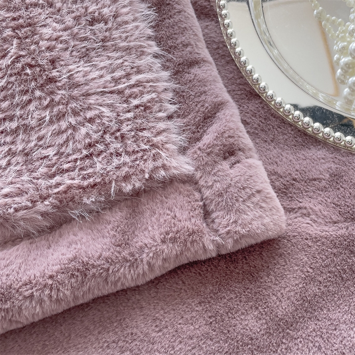 91家纺网 家纺一手货源 找家纺 凯轩毛毛毯毯子网销专供 2024新款公主貂仿皮草毛毯毯子终版 香芋紫