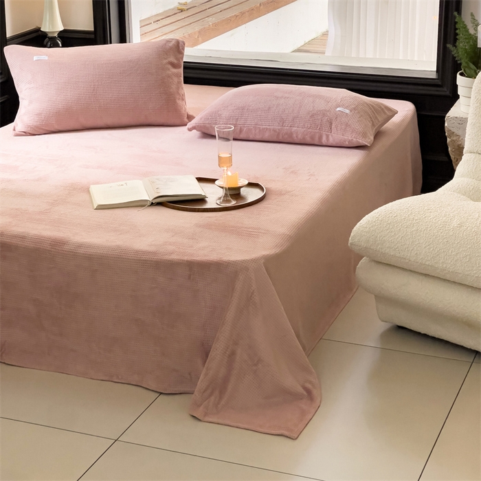 91家纺网 家纺一手货源 找家纺 （总）时光里 2023新款全消光华夫格绒-单床单