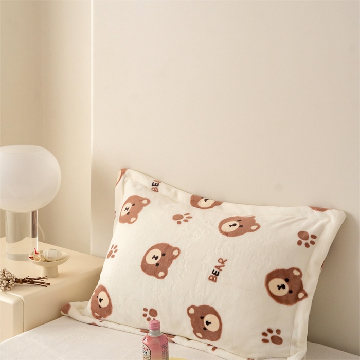 91家纺网 家纺一手货源 找家纺 （总）时光里 2023新款全消光加厚牛奶绒印花单品单枕套