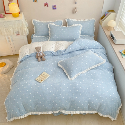 91家纺网 家纺一手货源 找家纺 （总）静家居 秋冬直播双面牛奶绒印花绒四件套 风格二