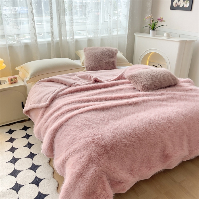 91家纺网 家纺一手货源 找家纺 （总）凯轩毛毛毯毯子网销专供 2024新款公主貂仿皮草毛毯毯子终版