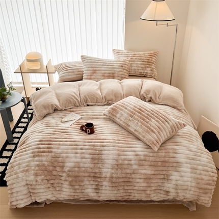 顾里2023新款扎染濑兔毛绒套件 扎染米