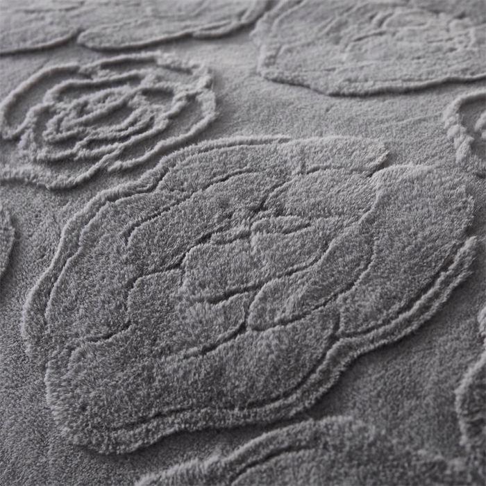 91家纺网 家纺一手货源 找家纺 凯轩毛毛毯毯子网销专供 23新款仿皮草提花毛毯毯子 恋爱灰