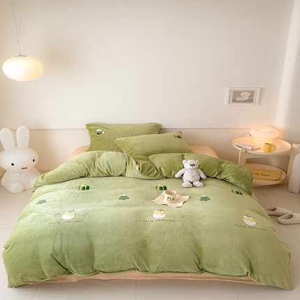 91家纺网 家纺一手货源 找家纺 （总）沐棉 2023新款高克重牛奶绒毛巾绣四件套