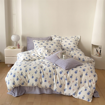 时光里 2023新款全消光加厚牛奶绒印花单被套 郁金香