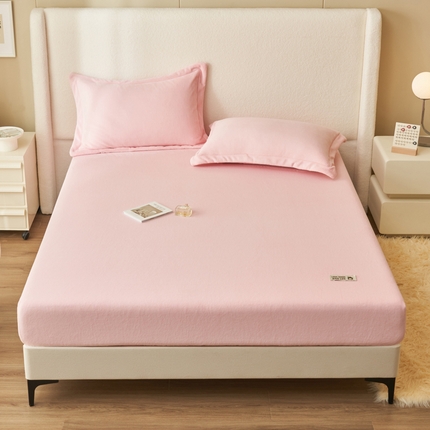 艾佳 2025新款高克重加厚保暖牛奶绒床笠 牛奶绒粉