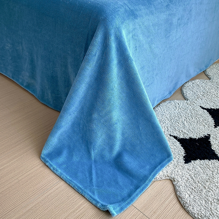 91家纺网 家纺一手货源 找家纺 凡客家居 2023新款毛巾绣牛奶绒四件套 郁金香-蓝