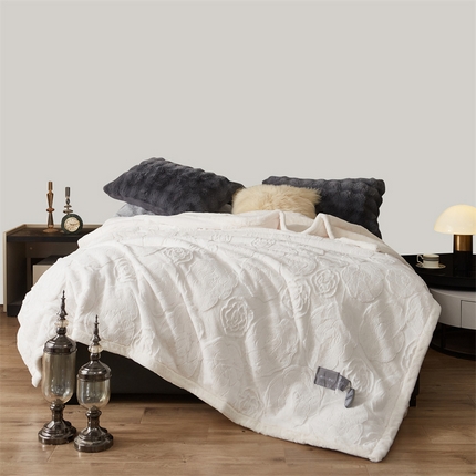 91家纺网 家纺一手货源 找家纺 （总）凯轩毛毛毯毯子网销专供 23新款仿皮草提花毛毯毯子