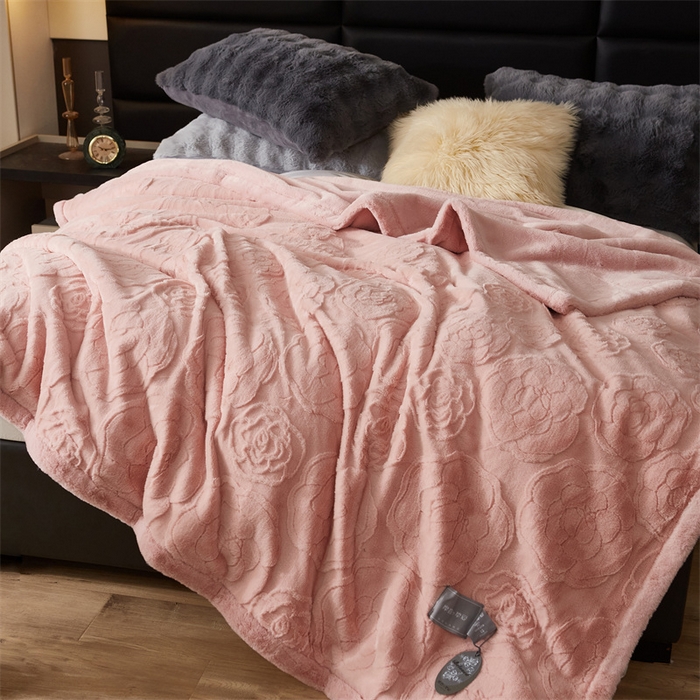 91家纺网 家纺一手货源 找家纺 （总）凯轩毛毛毯毯子网销专供 23新款仿皮草提花毛毯毯子