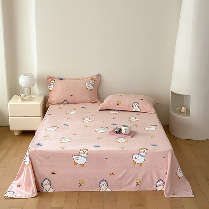 91家纺网 家纺一手货源 找家纺 （总）时光里 2023新款全消光加厚牛奶绒印花单品单床单