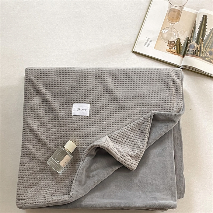 91家纺网 家纺一手货源 找家纺 时光里 2023新款全消光华夫格绒-单被套 米灰