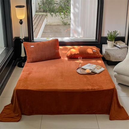 91家纺网 家纺一手货源 找家纺 时光里 2023新款全消光华夫格绒-单床单 焦糖