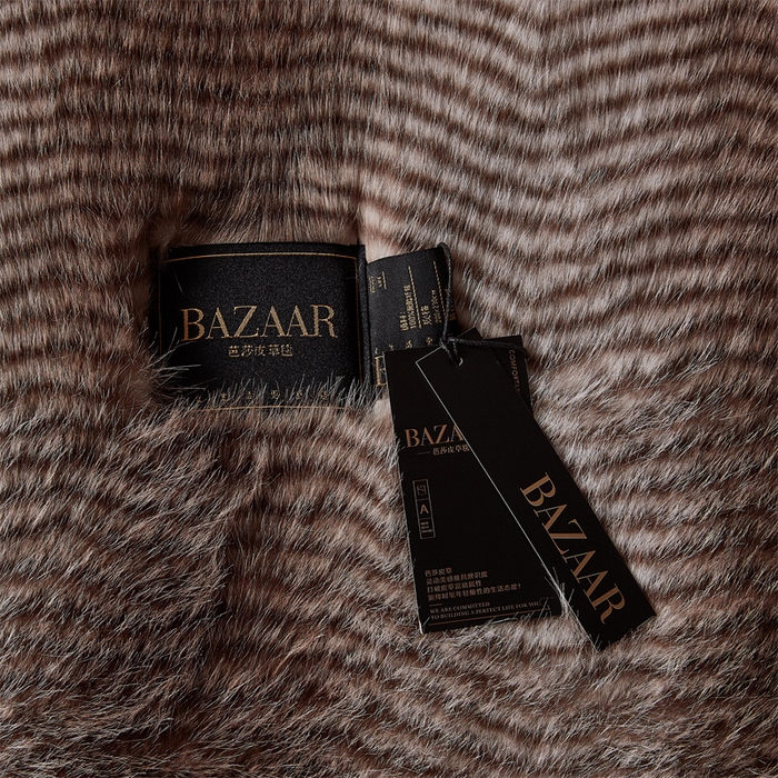 91家纺网 家纺一手货源 找家纺 凯轩毛毛毯毯子网销专供 23新款芭莎仿毛皮毛毯毯子 花纹棕