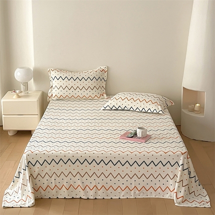 91家纺网 家纺一手货源 找家纺 （总）时光里 2023新款全消光加厚牛奶绒印花单品单床单