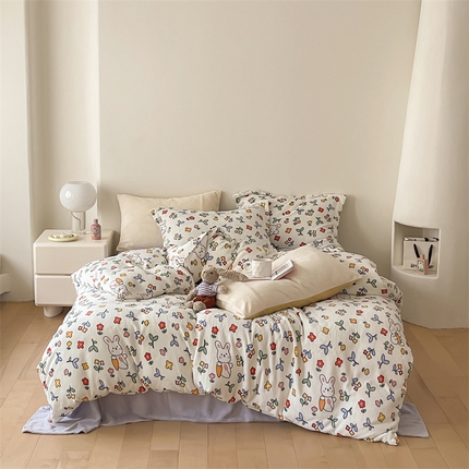 91家纺网 家纺一手货源 找家纺 （总）时光里 2023新款全消光加厚牛奶绒印花单被套