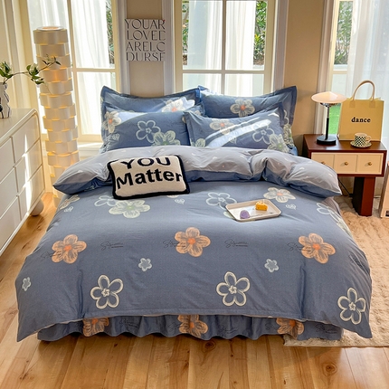 91家纺网 家纺一手货源 找家纺 （总）八十八家纺 2025新款全棉12868床裙款四件套