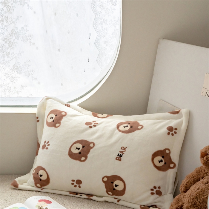 91家纺网 家纺一手货源 找家纺 （总）时光里 2023新款全消光加厚牛奶绒印花单品单枕套