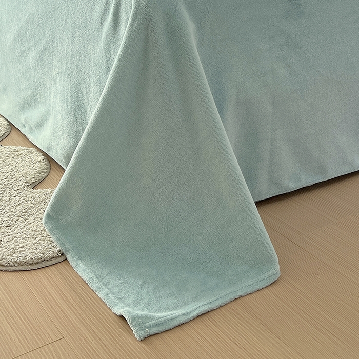 91家纺网 家纺一手货源 找家纺 凡客家居 2023新款毛巾绣牛奶绒四件套 快乐兔-水蓝