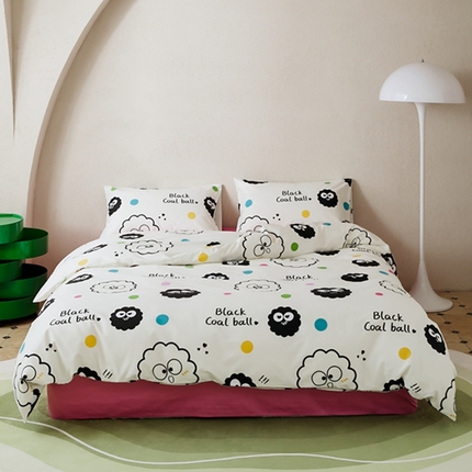 91家纺网 家纺一手货源 找家纺 原研家居 2023新款40支全棉13070印花系列四件套（第2批） 波点煤球