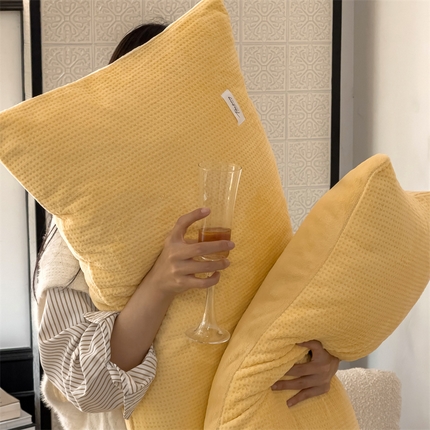 91家纺网 家纺一手货源 找家纺 （总）时光里 2023新款全消光华夫格绒枕套