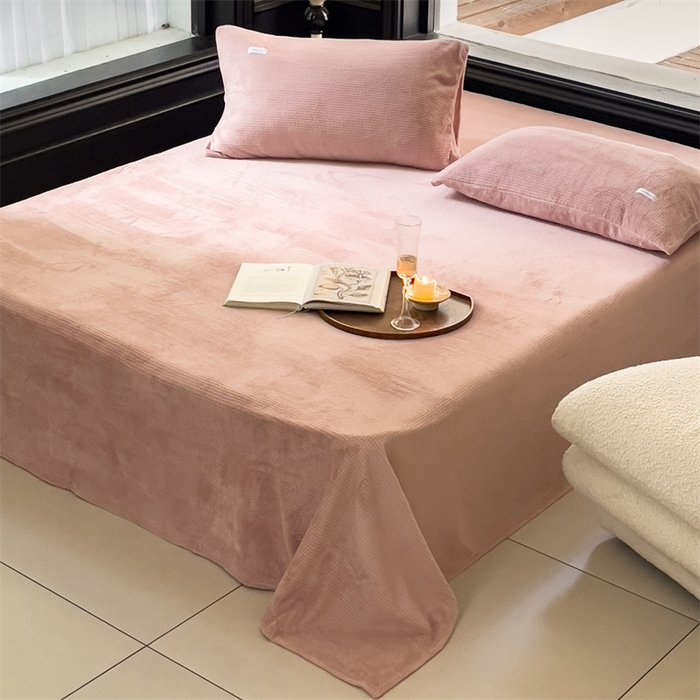 91家纺网 家纺一手货源 找家纺 （总）时光里 2023新款全消光华夫格绒-单床单