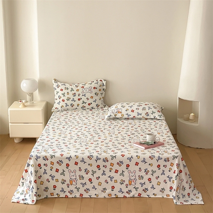 91家纺网 家纺一手货源 找家纺 （总）时光里 2023新款全消光加厚牛奶绒印花单品单床单