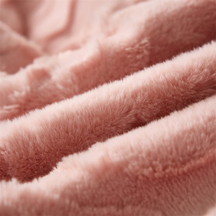 91家纺网 家纺一手货源 找家纺 凯轩毛毛毯毯子网销专供 23新款仿皮草提花毛毯毯子 恋爱粉