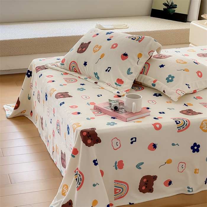 91家纺网 家纺一手货源 找家纺 （总）时光里 2023新款全消光加厚牛奶绒印花单品单床单