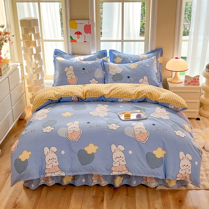 91家纺网 家纺一手货源 找家纺 （总）八十八家纺 2025新款全棉12868床裙款四件套