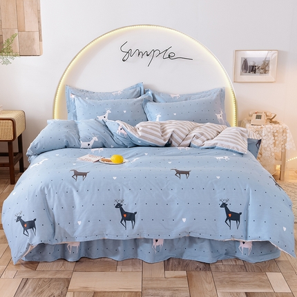 91家纺网 家纺一手货源 找家纺 （总）八十八家纺 2025新款全棉12868床裙款四件套