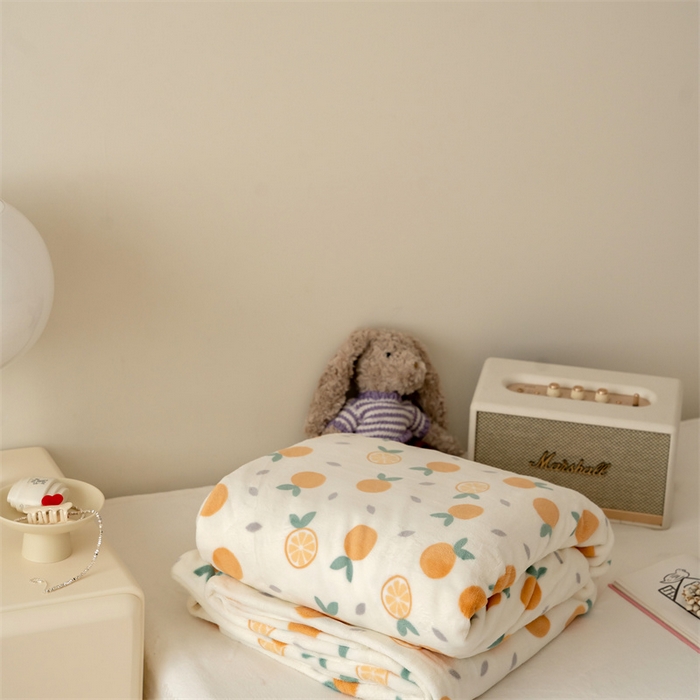 91家纺网 家纺一手货源 找家纺 时光里 2023新款全消光加厚牛奶绒印花单被套 小橘子