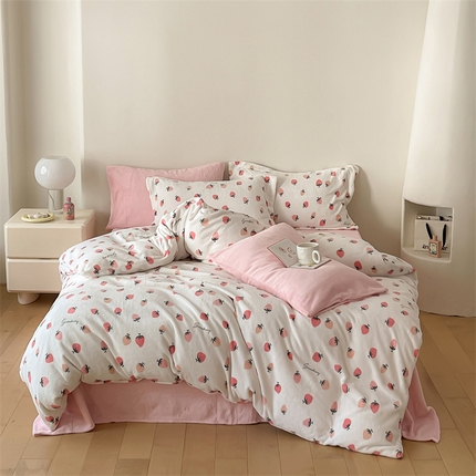 91家纺网 家纺一手货源 找家纺 （总）时光里 2023新款全消光加厚牛奶绒印花单被套