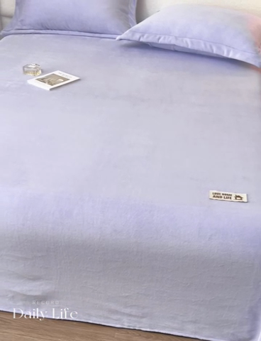 91家纺网 家纺一手货源 找家纺 艾佳 2025新款高克重加厚保暖牛奶绒床单 牛奶绒紫