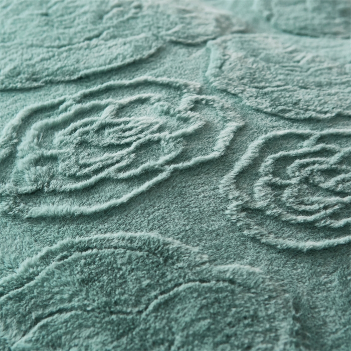 91家纺网 家纺一手货源 找家纺 凯轩毛毛毯毯子网销专供 23新款仿皮草提花毛毯毯子 恋爱兰绿