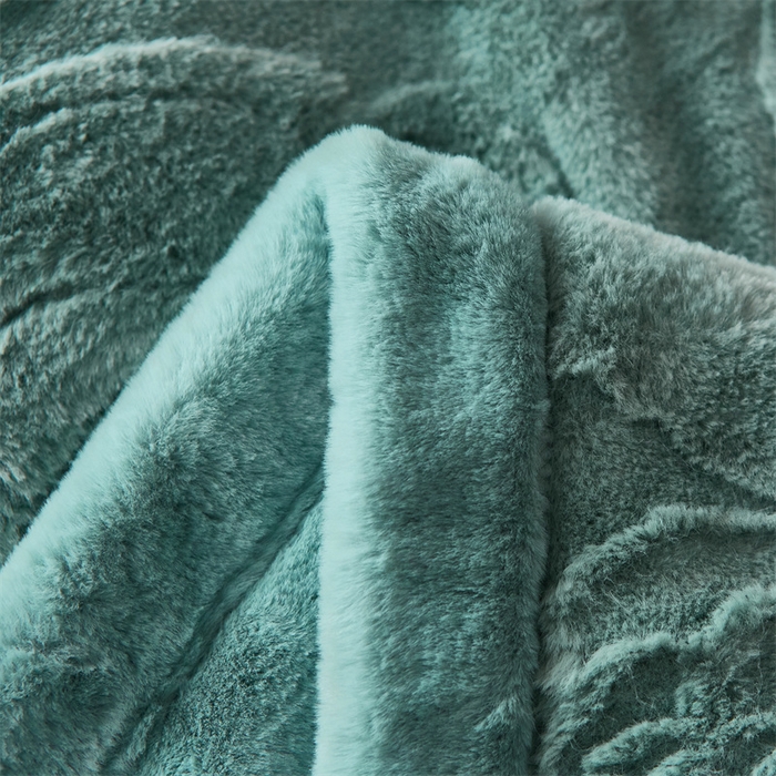 91家纺网 家纺一手货源 找家纺 凯轩毛毛毯毯子网销专供 23新款仿皮草提花毛毯毯子 恋爱兰绿