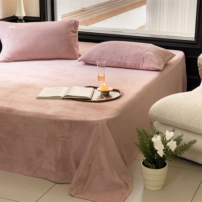 91家纺网 家纺一手货源 找家纺 （总）时光里 2023新款全消光华夫格绒-单床单