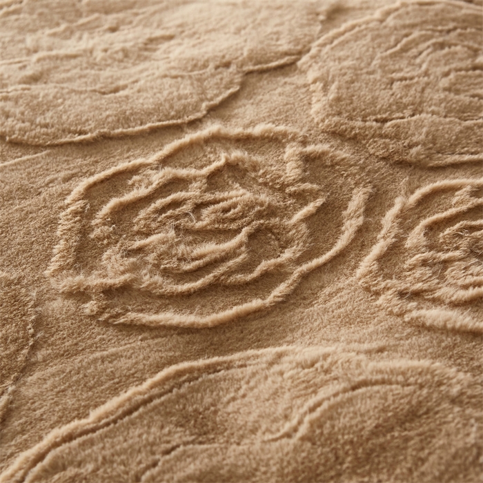 91家纺网 家纺一手货源 找家纺 凯轩毛毛毯毯子网销专供 23新款仿皮草提花毛毯毯子 恋爱驼