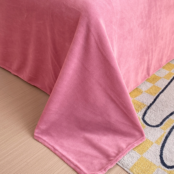 91家纺网 家纺一手货源 找家纺 凡客家居 2023新款毛巾绣牛奶绒四件套 郁金香-豆沙