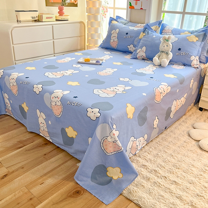 91家纺网 家纺一手货源 找家纺 八十八家纺2025新款全棉12868系列四件套单品床单爱心兔