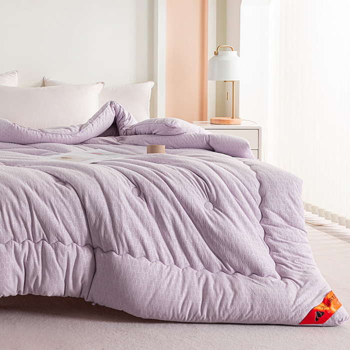 91家纺网 家纺一手货源 找家纺 佳居缘 2023新款火山绒大豆被 薰衣紫