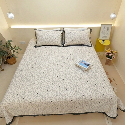 91家纺网 家纺一手货源 找家纺 （总）有货 2023秋冬新品韩式13372全棉棉花床盖三件套