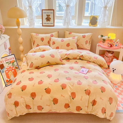 91家纺网 家纺一手货源 找家纺 （总）沐辰 2023新款牛奶绒印花四件套