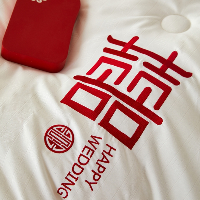 91家纺网 家纺一手货源 找家纺 （总）丽卡家纺 2023新款大豆纤维澳棉提花被子被芯-双喜临门