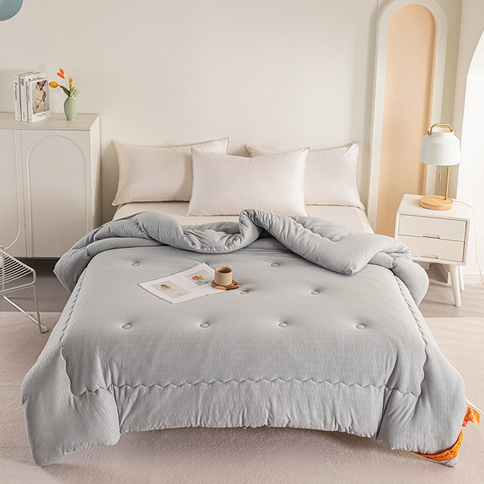 91家纺网 家纺一手货源 找家纺 佳居缘 2023新款火山绒大豆被 岩石灰