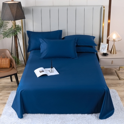202413372全棉新疆长绒棉纯色床单枕套系列 蓝色